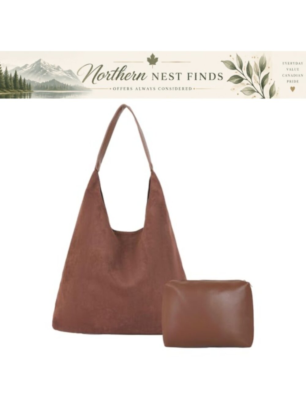 Large Faux Suede Tote Bag Women Shoulder Bag Retro Handbag